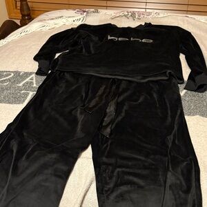 Bebe Black Velour Lounge Set